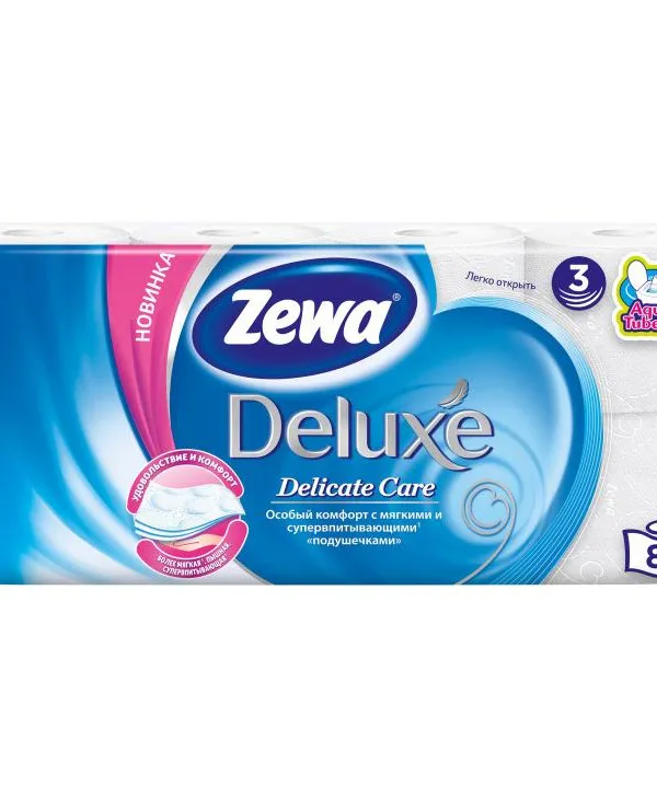 Prece Tualetes papīrs ZEWA Deluxe Pure White, 8 ruļļi Attēls