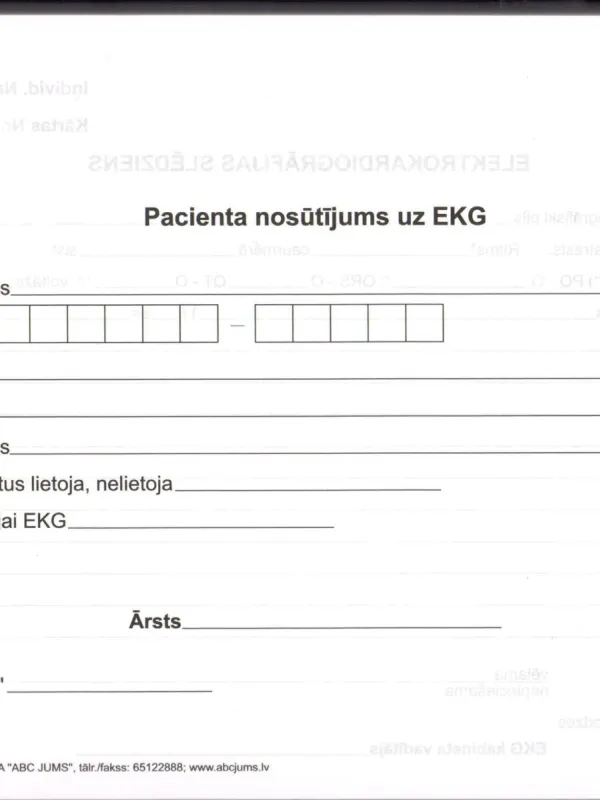 Prece Pacienta nosūtījums uz EKG 28/u-(1) Attēls