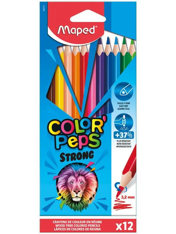 Prece Zīmuļi Maped Strong 12 krāsas Attēls