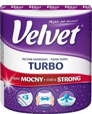 Prece Papīra dvielis rullī VELVET Turbo Attēls