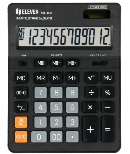 Prece Kalkulators Eleven SDC-444S 12 ciparu displejs Attēls