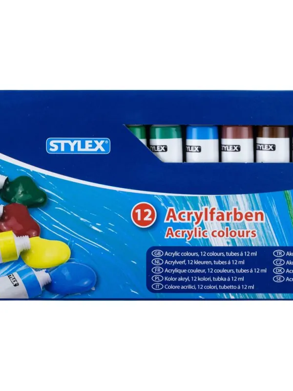 Prece Akrilkrāsa 12ml x 12 krāsas kompl. Toppoint Attēls