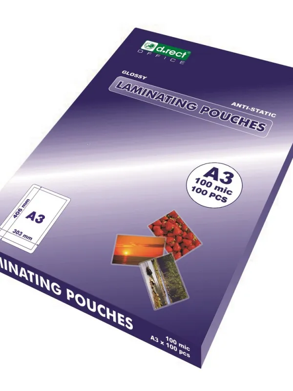 Prece Laminēšanas plēve A3 100mic 303x406mm D.rect 100gab. Attēls