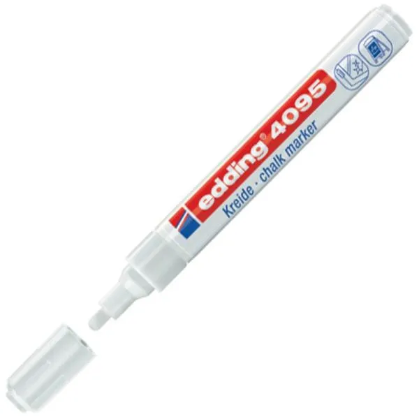Prece Marķieris-krīts Edding stikla virsmām 2-3mm, konisks, balts Attēls