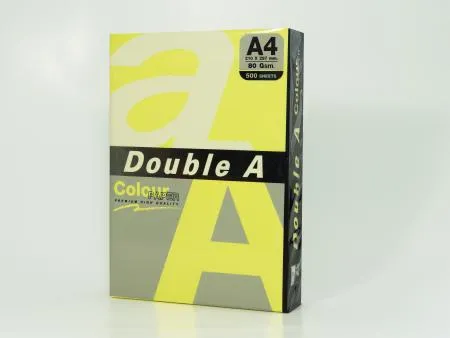Prece Papīrs krāsains A4,75g/m2, Double A, 25lp, Neon yellow Attēls
