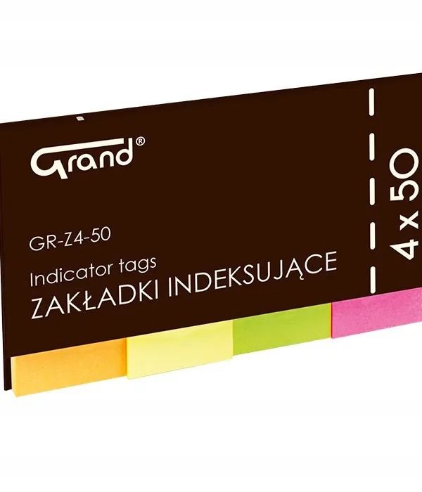 Prece Indeksi papīra 20x50mm, neona, 4 krāsas Attēls