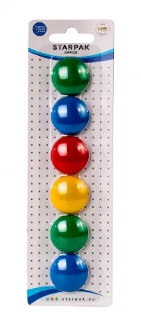 Prece Tāfeles magnēti 29mm 6gab. 4 krāsas Attēls
