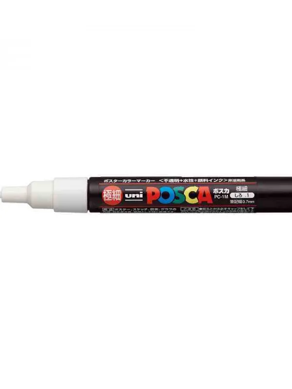 Prece Marķieris uz ūdens bāzes UNI Posca PC-1M balts 1 Attēls