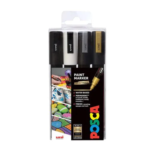 Prece Marķieris Posca uz ūdens bāzes 5mm 4gab., Mono Attēls