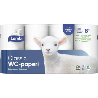 Prece Tualetes papīrs Lambi 3slāņu 8r/iepak. Attēls