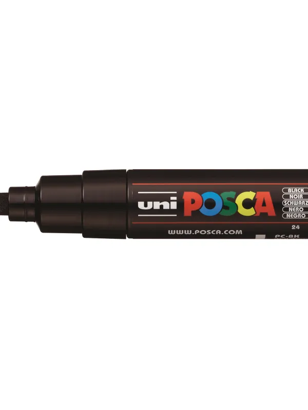 Prece Marķieris uz ūdens bāzes uni POSCA PC-8K, melns Attēls