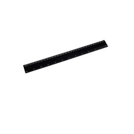 Prece Lineāls 30cm alumīnija, melns Attēls