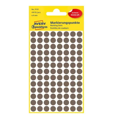 Prece Uzlīme Zweckform 8mm brūnas, 416gab. Attēls