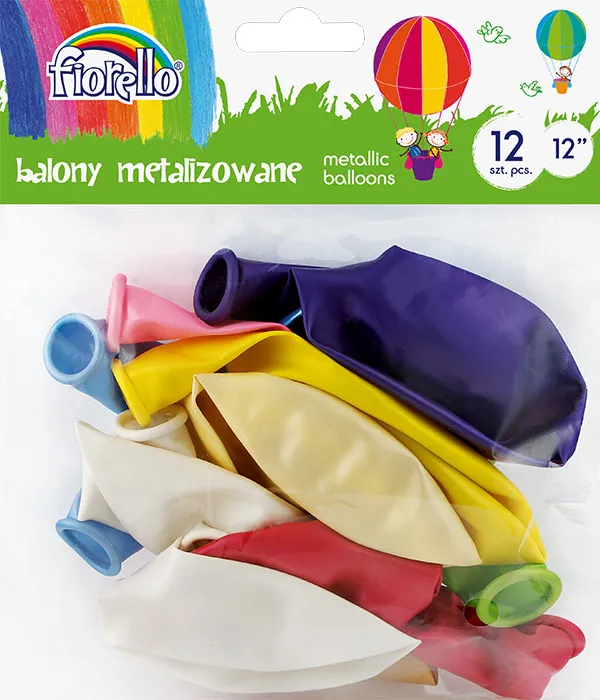 Prece Balonu komplekts Fiorello Metallic 12 gab. Attēls