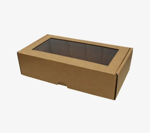 Prece Gofrēta kartona kaste ar logu 230x127x60mm Attēls